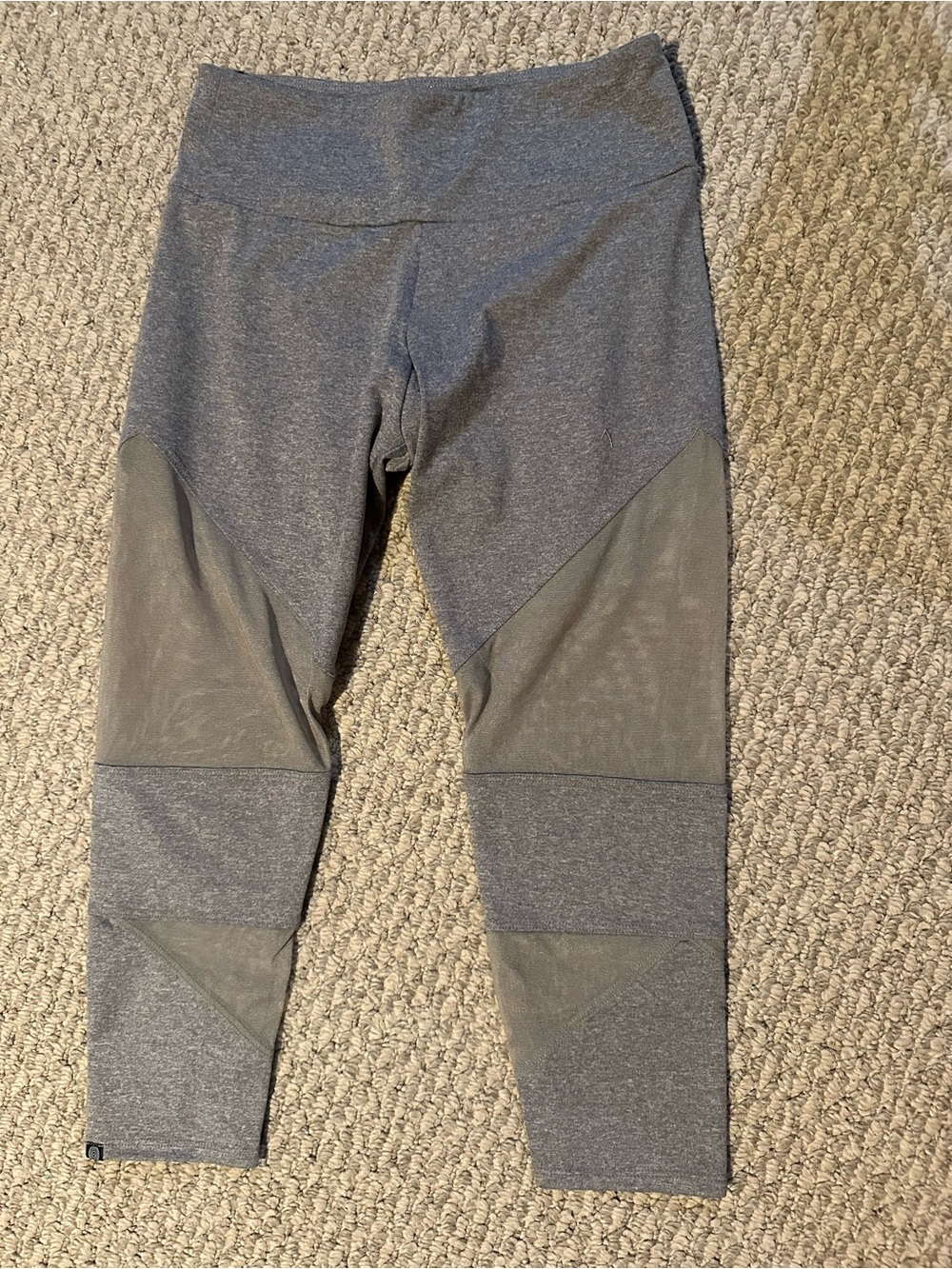 Onzie Grey Capri Leggings with Mesh Panels
